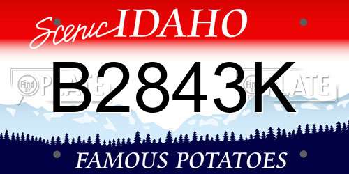 B2843K Idaho License Plate