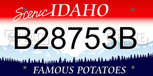 B28753B Idaho License Plate