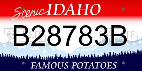 B28783B Idaho License Plate