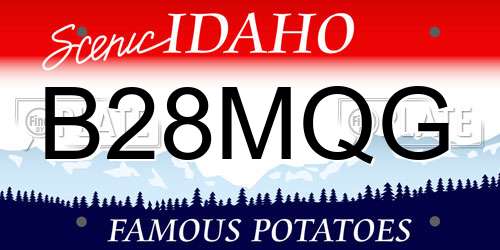 B28MQG Idaho License Plate