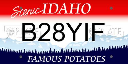 B28YIF Idaho License Plate