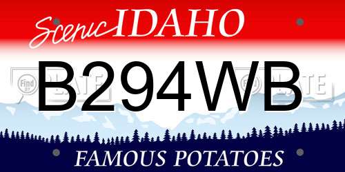B294WB Idaho License Plate