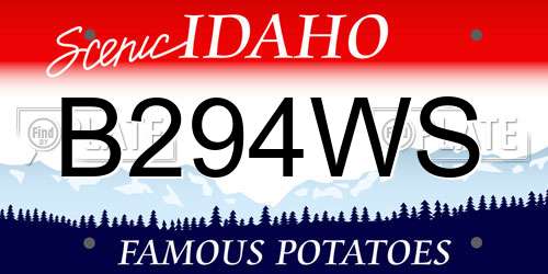 B294WS Idaho License Plate