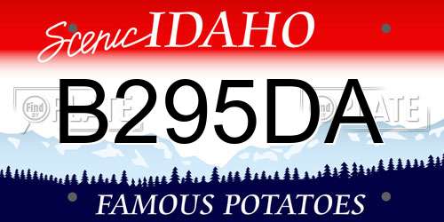 B295DA Idaho License Plate