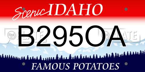 B295OA Idaho License Plate