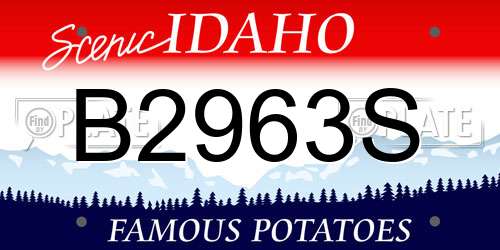 B2963S Idaho License Plate