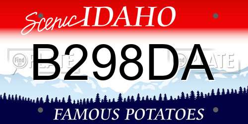 B298DA Idaho License Plate