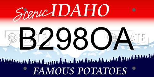 B298OA Idaho License Plate