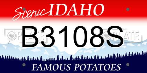 B3108S Idaho License Plate