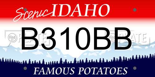 B310BB Idaho License Plate