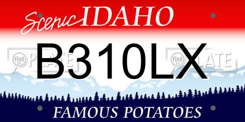 B310LX Idaho License Plate