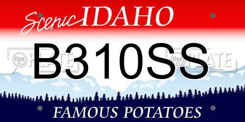 B310SS Idaho License Plate