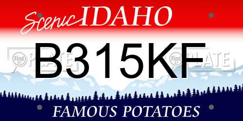 B315KF Idaho License Plate