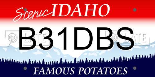 B31DBS Idaho License Plate