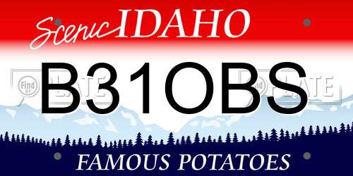 B31OBS Idaho License Plate