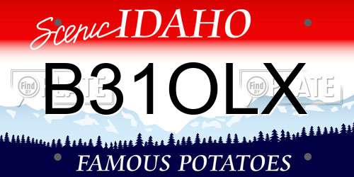 B31OLX Idaho License Plate