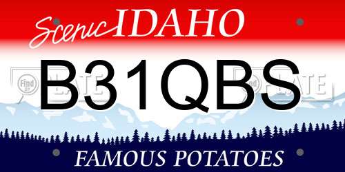 B31QBS Idaho License Plate