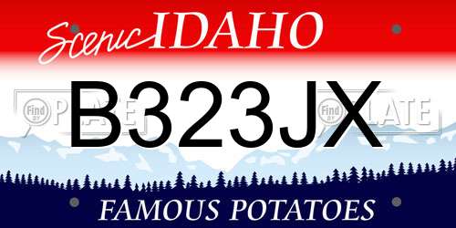 B323JX Idaho License Plate