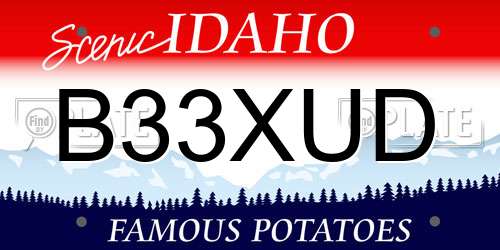 B33XUD Idaho License Plate