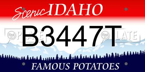 B3447T Idaho License Plate