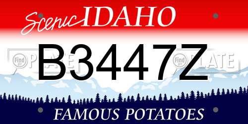 B3447Z Idaho License Plate