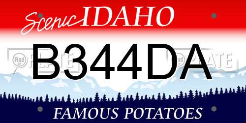 B344DA Idaho License Plate