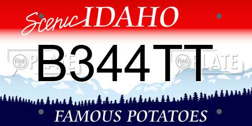 B344TT Idaho License Plate