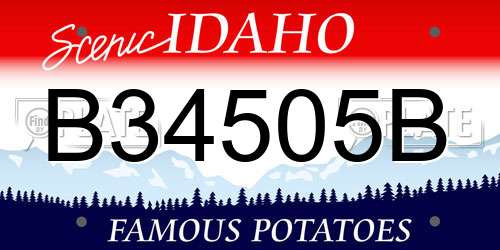 B34505B Idaho License Plate