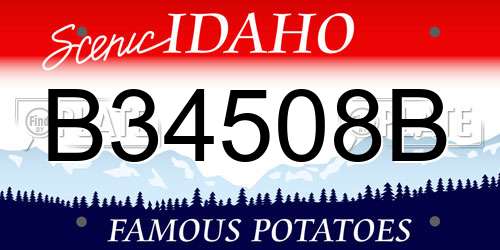 B34508B Idaho License Plate