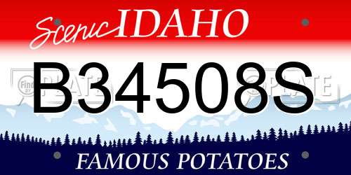 B34508S Idaho License Plate