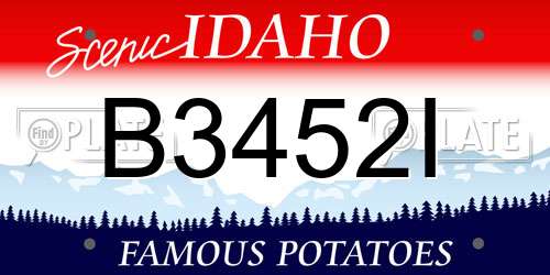 B3452I Idaho License Plate