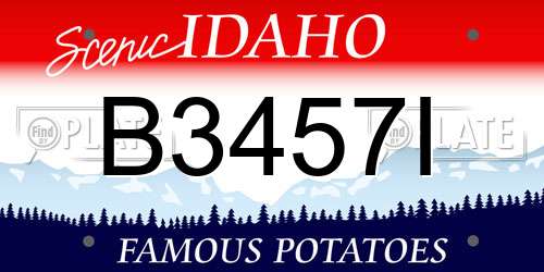 B3457I Idaho License Plate