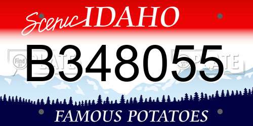 B348055 Idaho License Plate