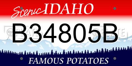 B34805B Idaho License Plate