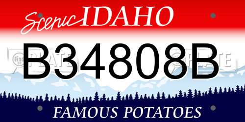 B34808B Idaho License Plate