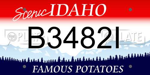 B3482I Idaho License Plate