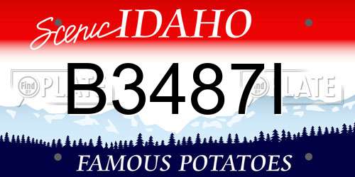 B3487I Idaho License Plate