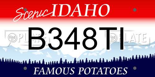 B348TI Idaho License Plate