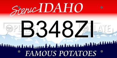 B348ZI Idaho License Plate