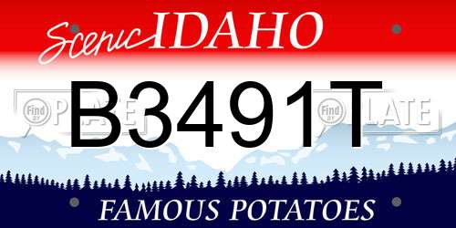 B3491T Idaho License Plate