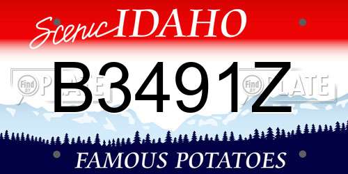 B3491Z Idaho License Plate