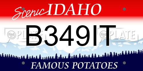 B349IT Idaho License Plate