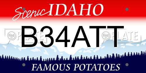 B34ATT Idaho License Plate