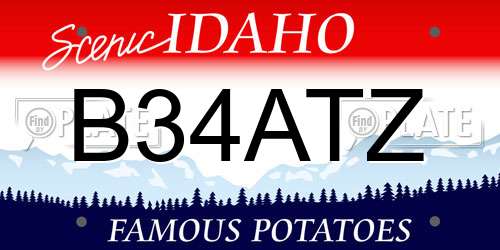 B34ATZ Idaho License Plate