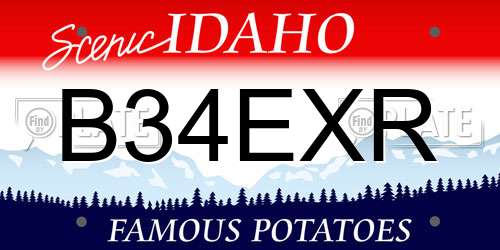 B34EXR Idaho License Plate