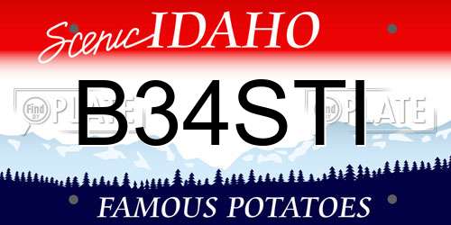 B34STI Idaho License Plate