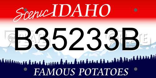 B35233B Idaho License Plate