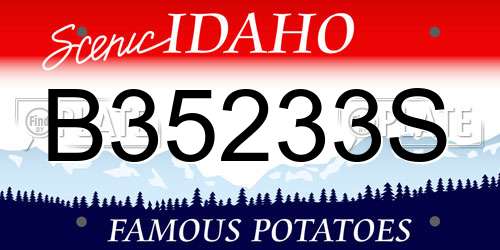 B35233S Idaho License Plate