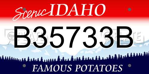 B35733B Idaho License Plate