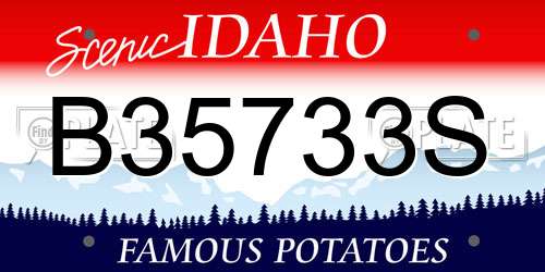 B35733S Idaho License Plate